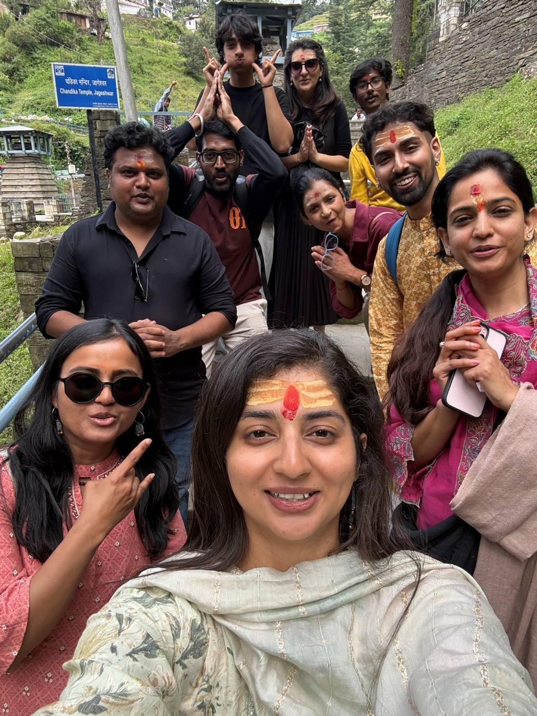 The group together at the start of the hike to Mahavatar Babaji's Cave.