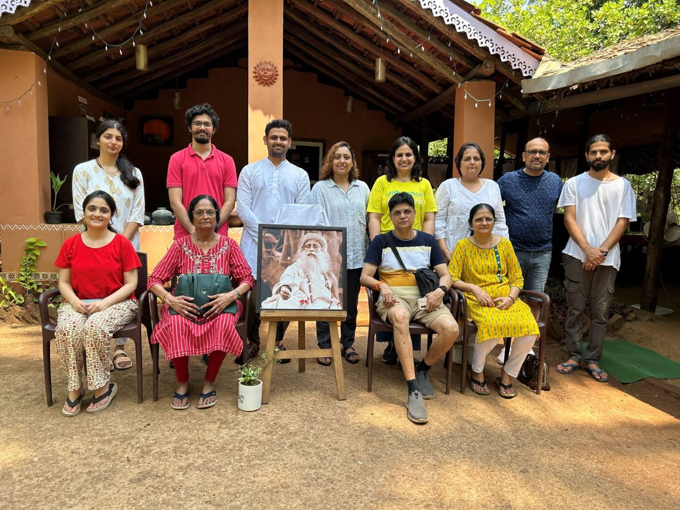 The Goa retreat group together outside the retreat house.