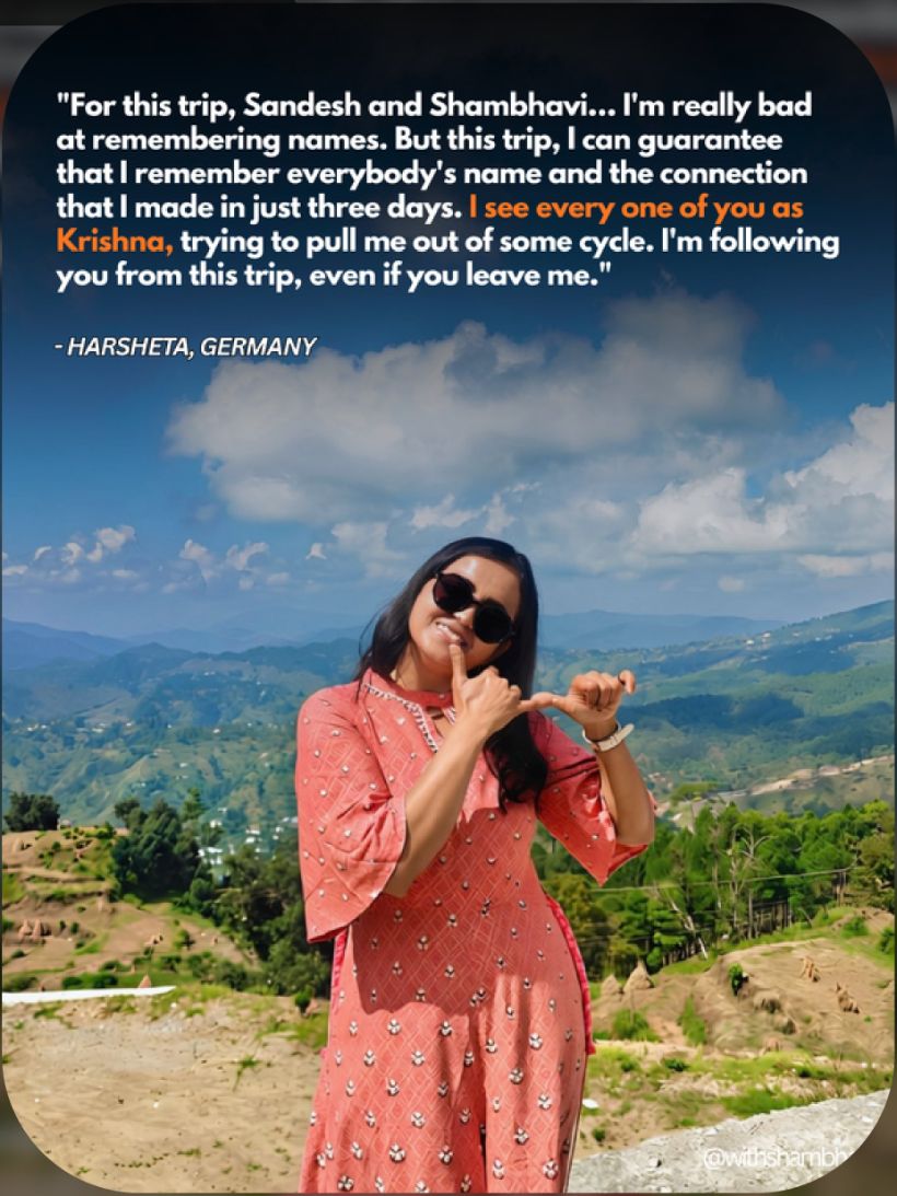 Harsheta, Germany: I remember everybody's name and the connection that I made in just three days. I see every one of you as Krishna.