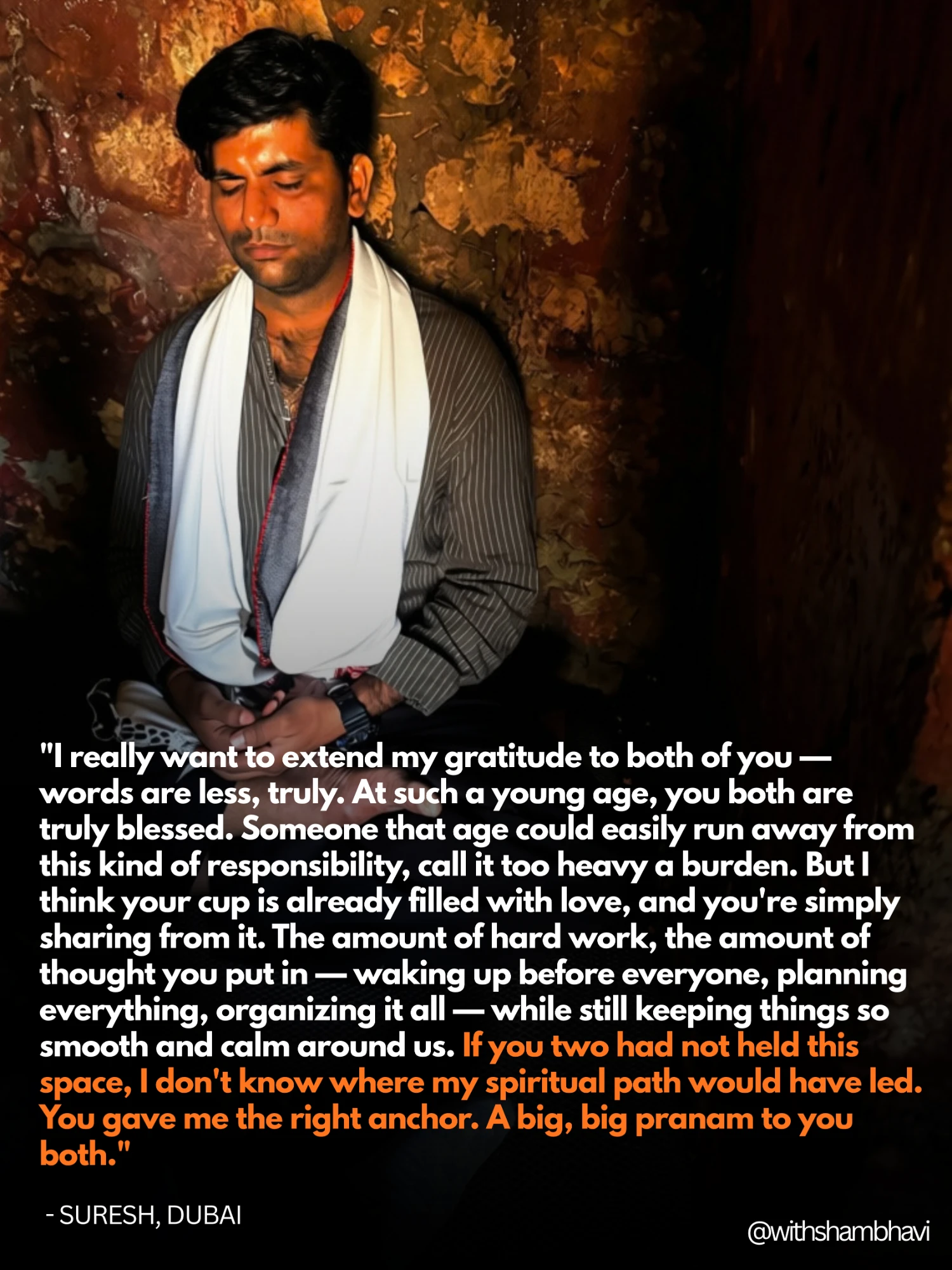 Testimonial from Suresh, Dubai